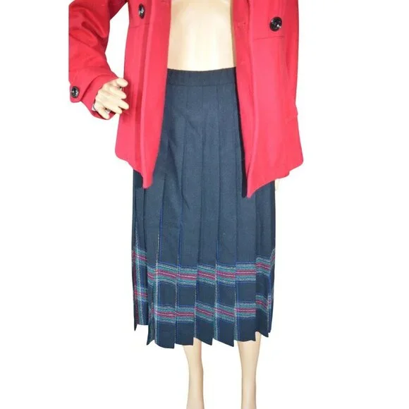 Vintage Pendleton Plaid Wool Coquette Pleated Skirt Women's Size 4 Made in USA - Picture 4 of 5
